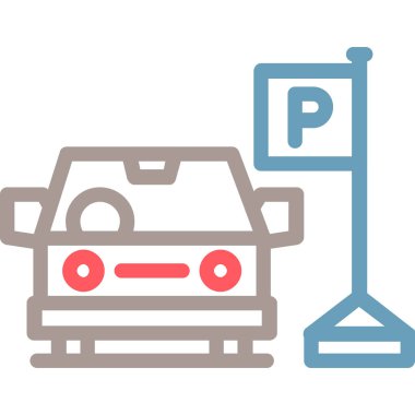 Araba park vektör simgesi