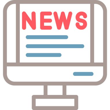 haber düz simgesi, vektör çizim