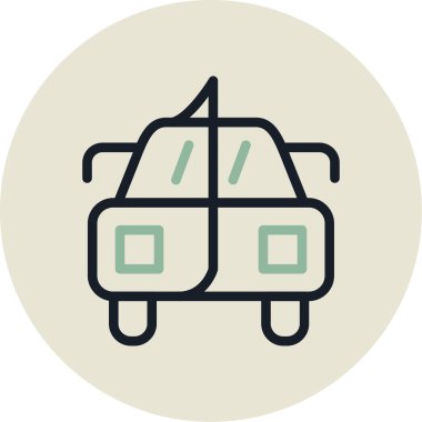 Bir araba simgesinin vektör illüstrasyonu