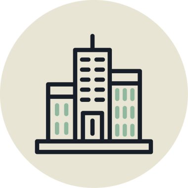 Bina. Web simgesi basit illüstrasyon