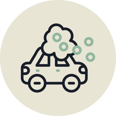 Bir araba simgesinin vektör illüstrasyonu