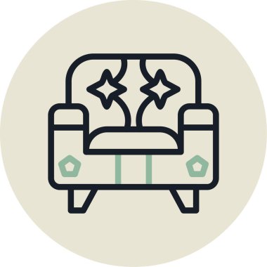 Kanepe. Web simgesi vektör illüstrasyonu