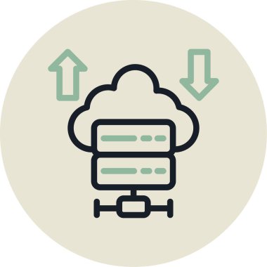 Bulut veri simgesi, basit vektör illüstrasyonu