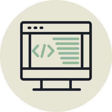 Web geliştirme renkli vektör simgesi