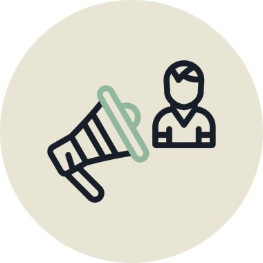 Megafonlu bir adamın vektör çizimi