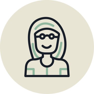 Dişi avatar. Basit tasarım