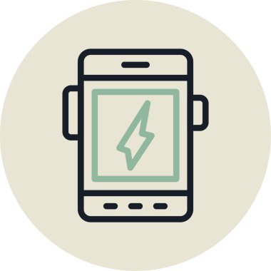 Güç işareti olan akıllı telefonun vektör simgesi.