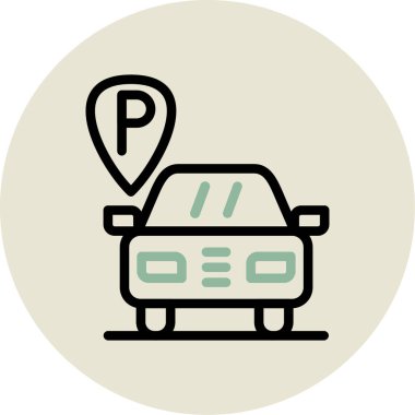 dosya dizini biçiminde araba konumu haritası simgesi