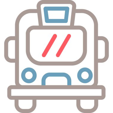 Otobüs. Web simgesi basit tasarım