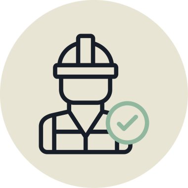 İnşaat mühendisi ikon vektör illüstrasyonu