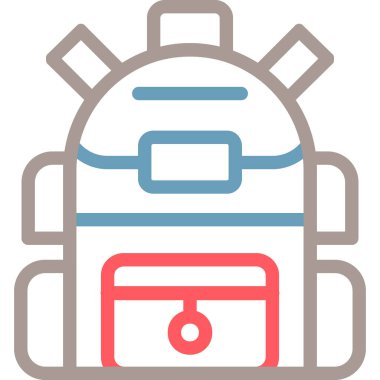 sırt çantası simgesi vektör illüstrasyonu