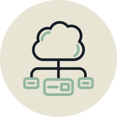 bulut hesaplama vektörü simgesi