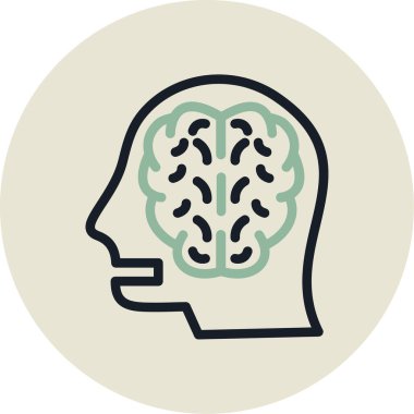 Beyin. Web simgesi basit illüstrasyon