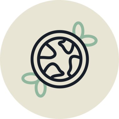 Toprak küresi web simgesi, basit vektör illüstrasyonu