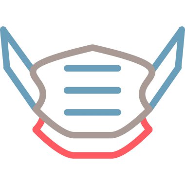 Kırmızı kurdelenin mavi ve beyaz ikonunun vektör çizimi