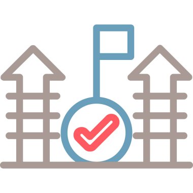 Kırmızı ve mavi ikonun vektör illüstrasyonu