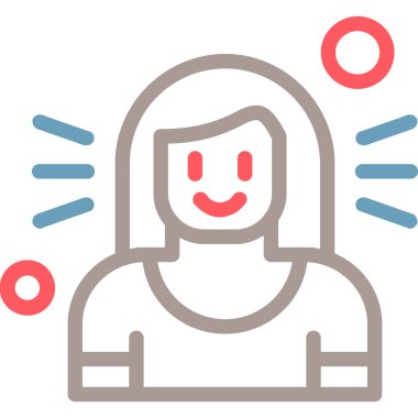 avatar yüzü kadın simgesi Doldurulmuş dış hat biçimi