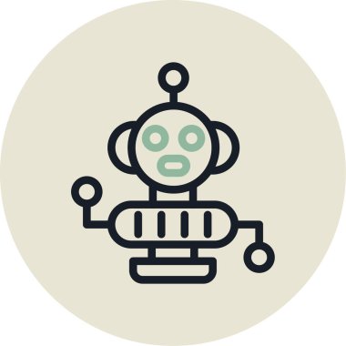 robot. Web simgesi basit illüstrasyon