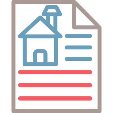 Emlak Sözleşmesi Çizgisi Çoklu Renk, Vektör İllüstrasyonu