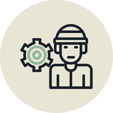 Endüstriyel Mühendislik Çemberi, Vektör İllüstrasyonu