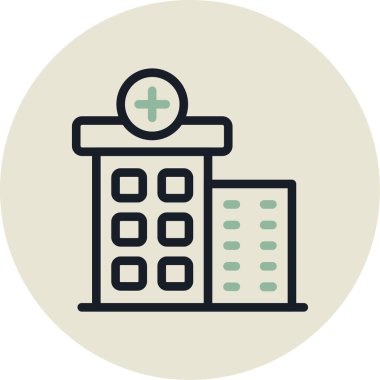 Hastane. Web simgesi basit illüstrasyon
