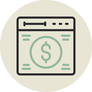 Para için. Web simgesi basit illüstrasyon