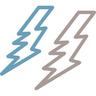 şimşek yassı vektör simgesi