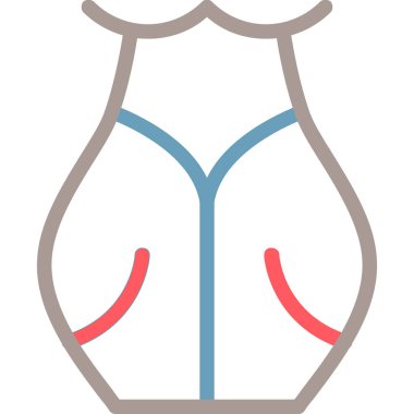 Kadın Gövdesi Simgesi, vektör illüstrasyonu