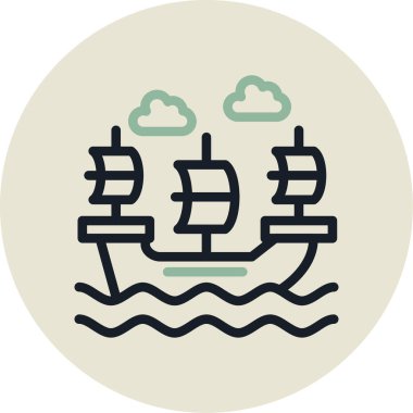 Yelkenli tekne vektör simgesi