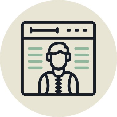 Kulaklık simgesi olan bir adamın vektör çizimi