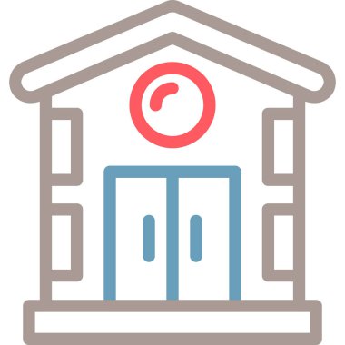 Okul. Web simgesi basit illüstrasyon