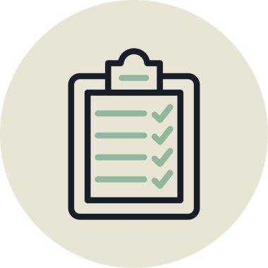 Kontrol listesi simgesi, vektör illüstrasyonu