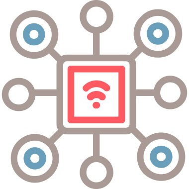 Kablosuz. Web simgesi basit illüstrasyon