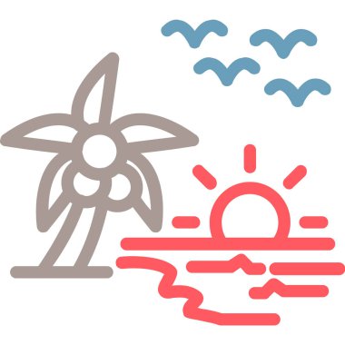 Yaz. Web simgesi basit illüstrasyon