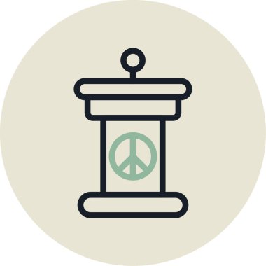 Barış vektörü renk çizgisi simgesi