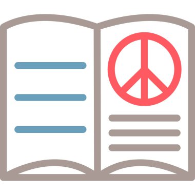 Barış işareti olan bir kitabın vektör çizimi