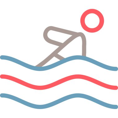 Yüzmek. Web simgesi basit illüstrasyon