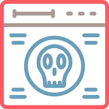 Kafatası. Web simgesi basit illüstrasyon