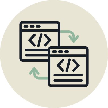 Dolu tasarım ile tarayıcı programlama simgesi.