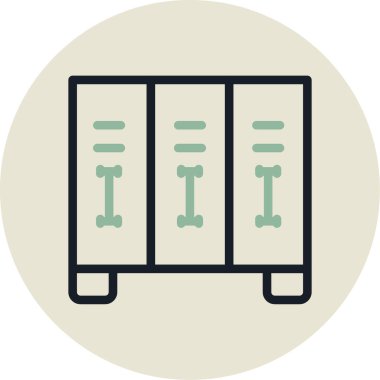 veri sunucusu simgesi. Web için sunucu vektör simgelerinin özet çizimi