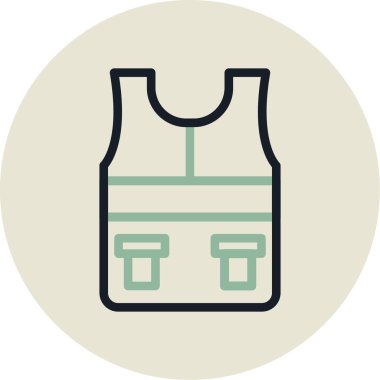 Vektör yeleği Simgesi illüstrasyonu