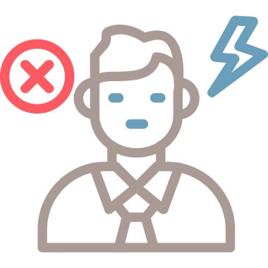 Problemli ikon vektör illüstrasyonu olan adam