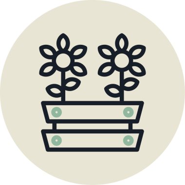 Bir çiçek simgesinin vektör illüstrasyonu