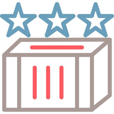 Beyaz arka planda izole edilmiş ABD bayrak simgesi. ABD ve gündüz sembolü vektör çizimi