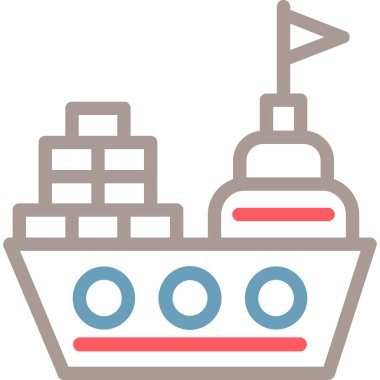 Gemi simgesi vektör illüstrasyonunu gezdir