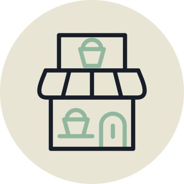 Dükkan. Web simgesi basit illüstrasyon
