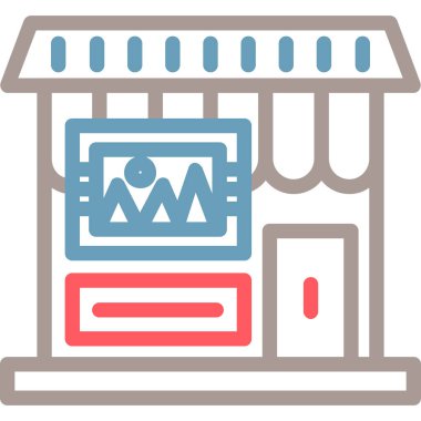 Mağaza. Web simgesi basit illüstrasyon