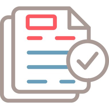 Kontrol listesi simgesi vektörü. Basit taslak çizimi