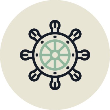 Bir tekerlek simgesinin vektör illüstrasyonu