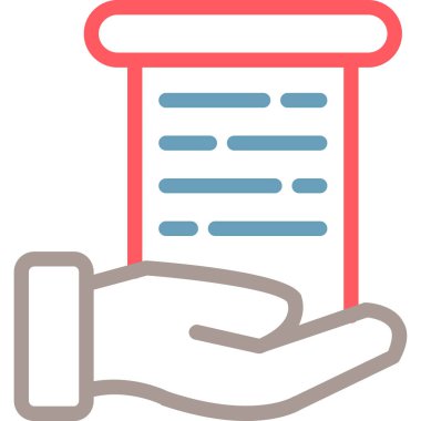 Kırmızı ve beyaz kağıt simgesinin vektör çizimi